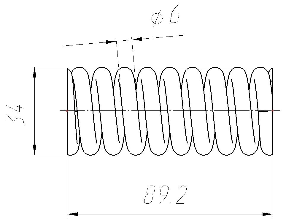 Как чертить пружину на чертеже